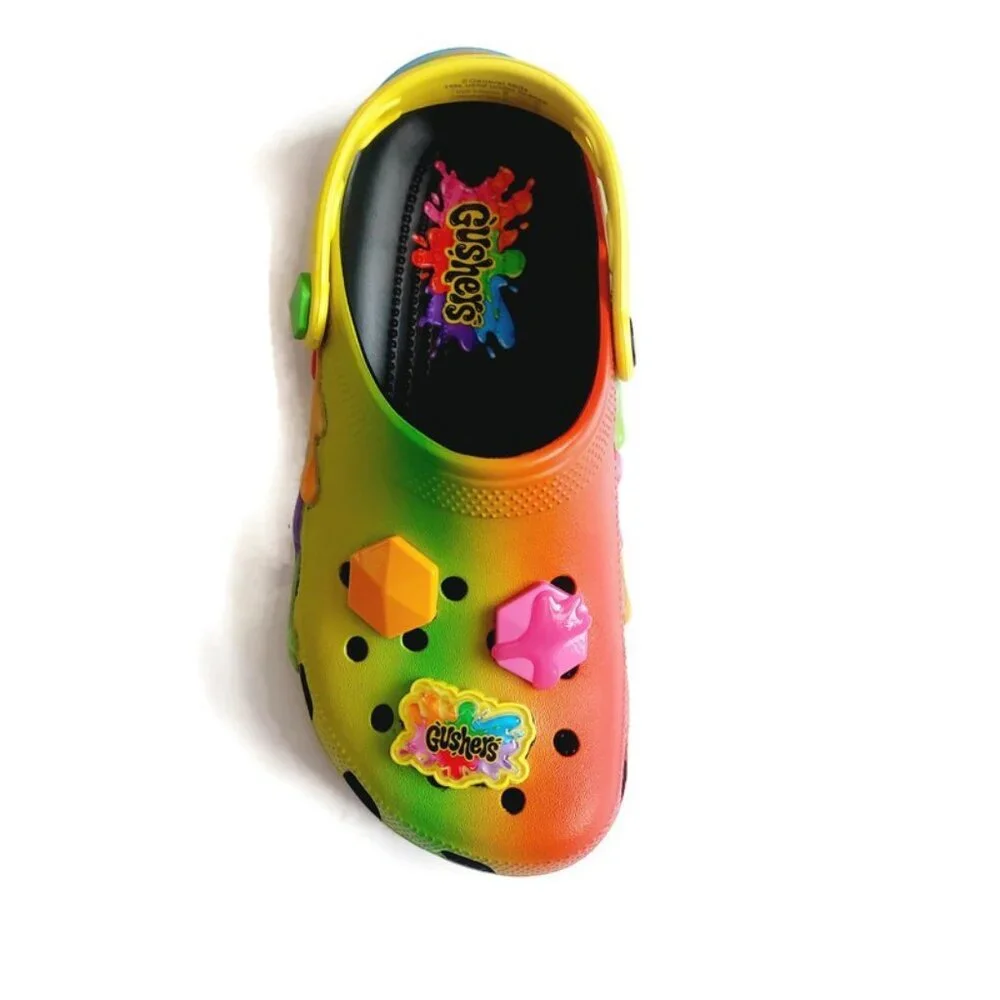 CROCS Big Kid Size J4 Womens 6 Gushers Slip On Classic Clogs K Shoes Multi Color - Picture 2 of 9